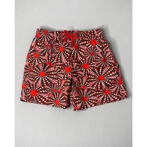 Vilebrequin Red/Navy Blue Sea Urchin Print Swim Trunk Boys 14 Yrs/14A